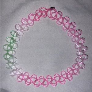 90s rainbow tattoo choker necklace